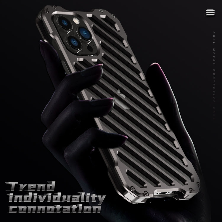 R-JUST RJ-50 Hollow Breathable Armor Metal Shockproof Protective Case, For iPhone 13, For iPhone 13 Pro, For iPhone 13 Pro Max, For iPhone 12, For iPhone 12 Pro, For iPhone 12 Pro Max