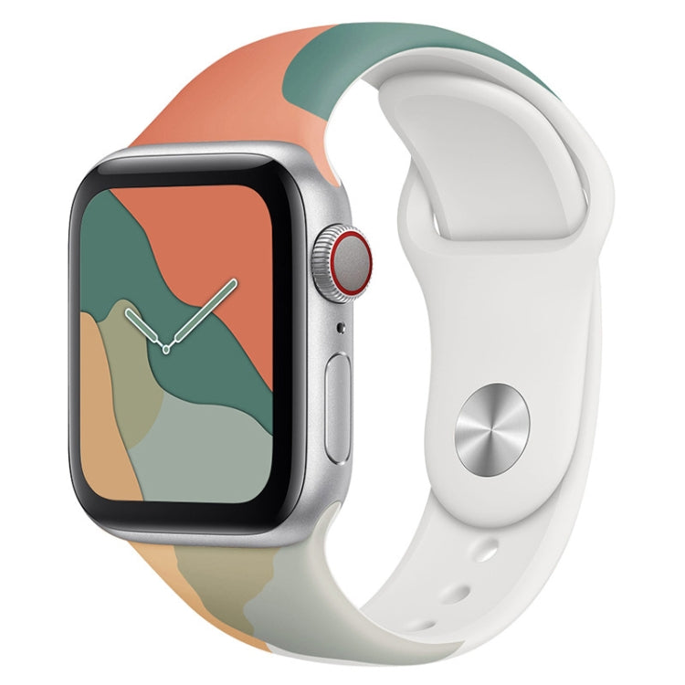 Morandi Series Contrast Color Silicone Replacement Watchband For Apple Watch Series, 7 41mm / 6&SE&5&4 40mm / 3&2&1 38mm, 7 45mm / 6&SE&5&4 44mm / 3&2&1 42mm