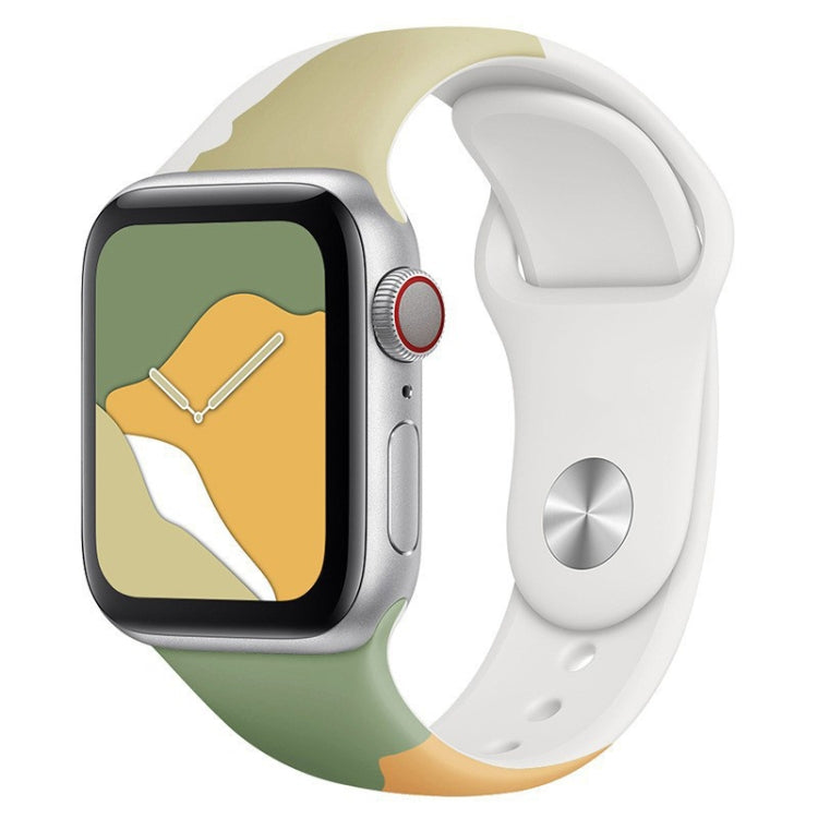 Morandi Series Contrast Color Silicone Replacement Watchband For Apple Watch Series, 7 41mm / 6&SE&5&4 40mm / 3&2&1 38mm, 7 45mm / 6&SE&5&4 44mm / 3&2&1 42mm