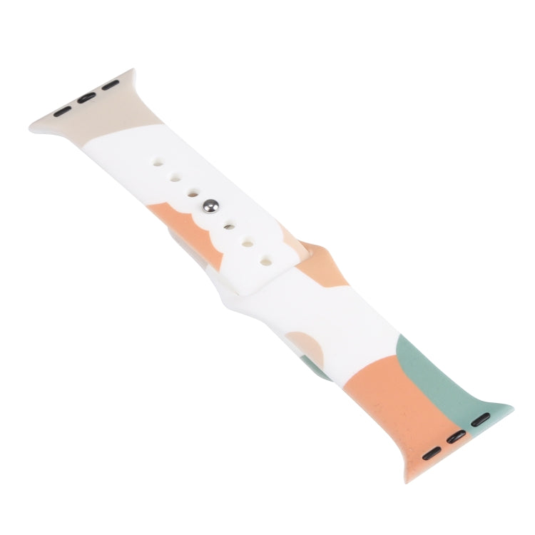 Morandi Series Contrast Color Silicone Replacement Watchband For Apple Watch Series, 7 41mm / 6&SE&5&4 40mm / 3&2&1 38mm, 7 45mm / 6&SE&5&4 44mm / 3&2&1 42mm