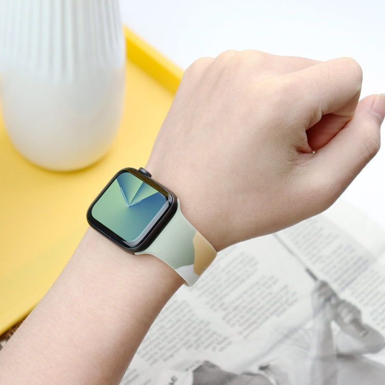 Morandi Series Contrast Color Silicone Replacement Watchband For Apple Watch Series, 7 41mm / 6&SE&5&4 40mm / 3&2&1 38mm, 7 45mm / 6&SE&5&4 44mm / 3&2&1 42mm