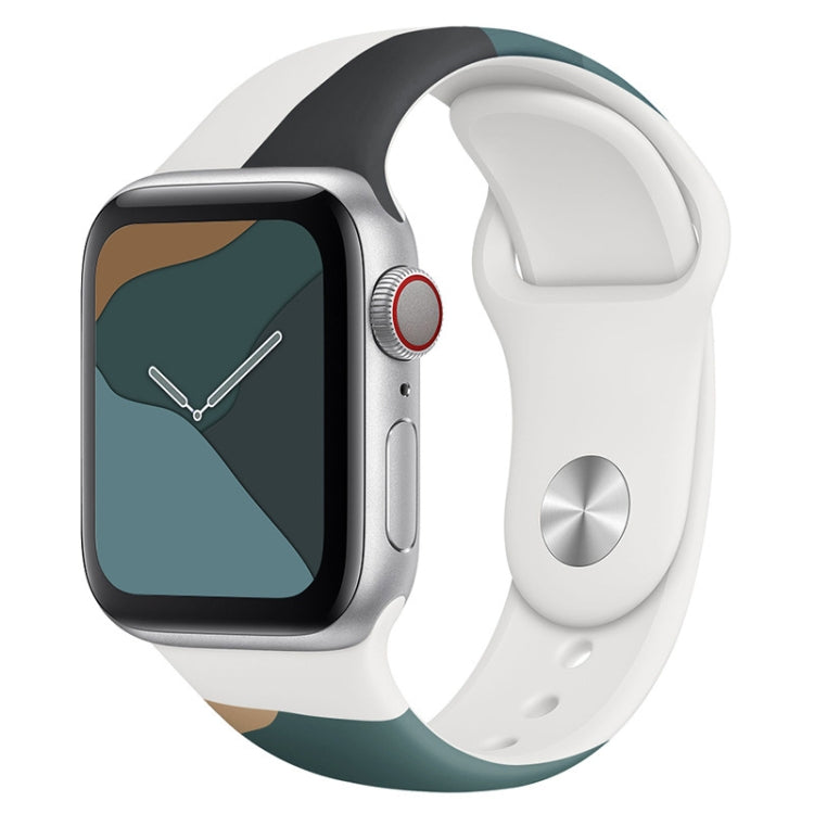 Morandi Series Contrast Color Silicone Replacement Watchband For Apple Watch Series, 7 41mm / 6&SE&5&4 40mm / 3&2&1 38mm, 7 45mm / 6&SE&5&4 44mm / 3&2&1 42mm