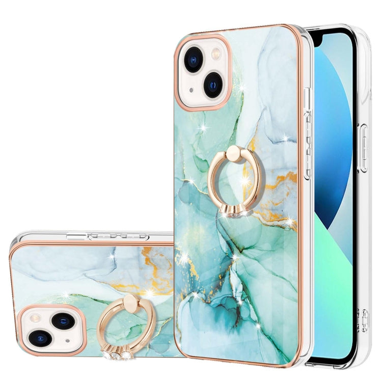 Electroplating Marble Pattern IMD TPU Shockproof Case with Ring Holder, Series 1