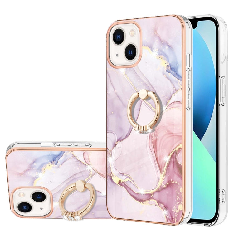 Electroplating Marble Pattern IMD TPU Shockproof Case with Ring Holder, Series 1