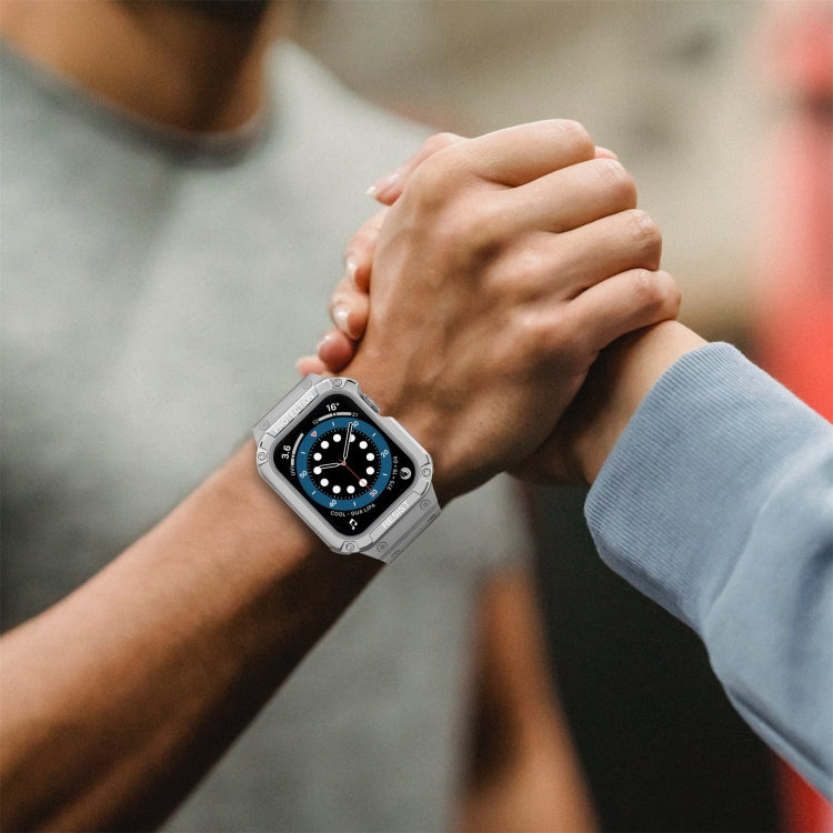 Silicone Integrated Replacement Strap Watchband For Apple Watch Series, 7 41mm / 6&SE&5&4 40mm / 3&2&1 38mm, 7 45mm / 6&SE&5&4 44mm / 3&2&1 42mm