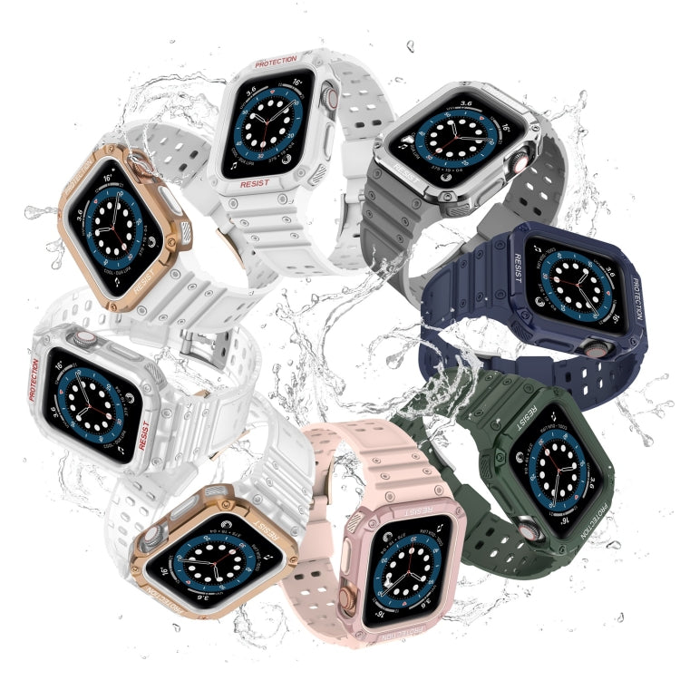 Silicone Integrated Replacement Strap Watchband For Apple Watch Series, 7 41mm / 6&SE&5&4 40mm / 3&2&1 38mm, 7 45mm / 6&SE&5&4 44mm / 3&2&1 42mm