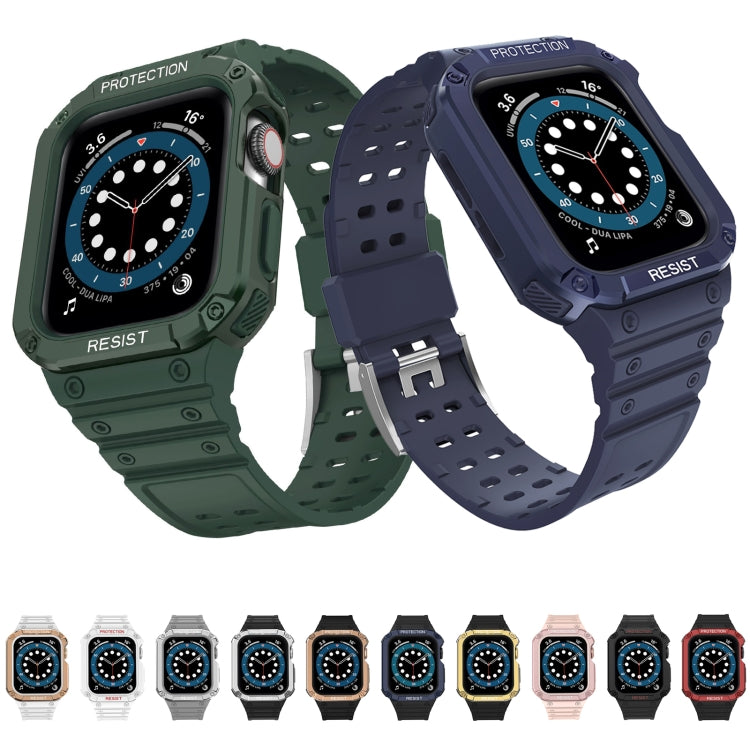 Silicone Integrated Replacement Strap Watchband For Apple Watch Series, 7 41mm / 6&SE&5&4 40mm / 3&2&1 38mm, 7 45mm / 6&SE&5&4 44mm / 3&2&1 42mm