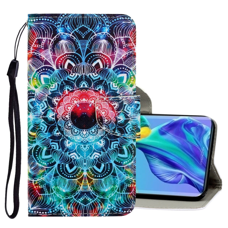 3D Colored Drawing Horizontal Flip PU Leather Case with Holder & Card Slots & Wallet