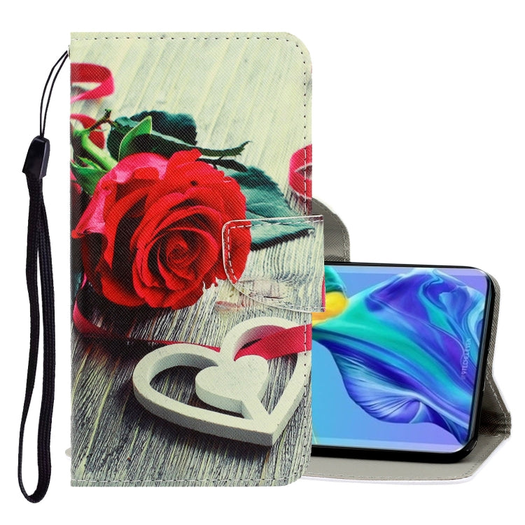 3D Colored Drawing Horizontal Flip PU Leather Case with Holder & Card Slots & Wallet