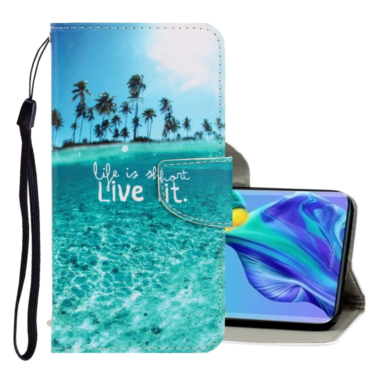 3D Colored Drawing Horizontal Flip PU Leather Case with Holder & Card Slots & Wallet