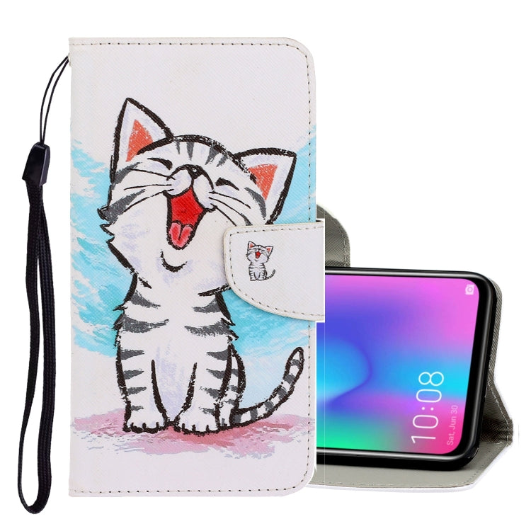 3D Colored Drawing Horizontal Flip PU Leather Case with Holder & Card Slots & Wallet