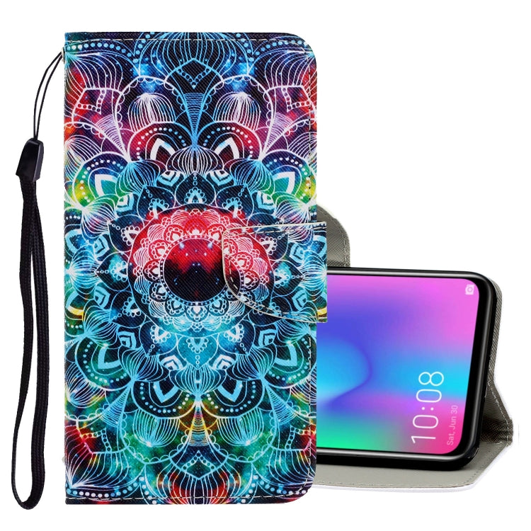3D Colored Drawing Horizontal Flip PU Leather Case with Holder & Card Slots & Wallet