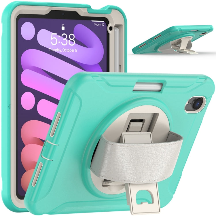 Étui de protection rotatif à 360 degrés en PC et TPU avec support et dragonne, pour iPad mini 6/mini 2024