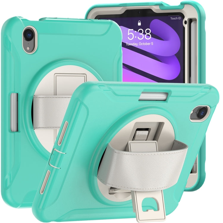 Étui de protection rotatif à 360 degrés en PC et TPU avec support et dragonne, pour iPad mini 6/mini 2024