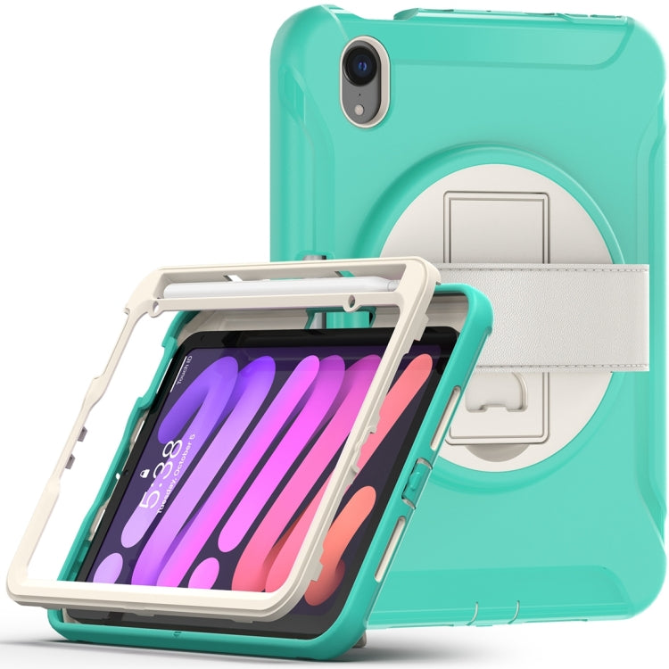 Étui de protection rotatif à 360 degrés en PC et TPU avec support et dragonne, pour iPad mini 6/mini 2024