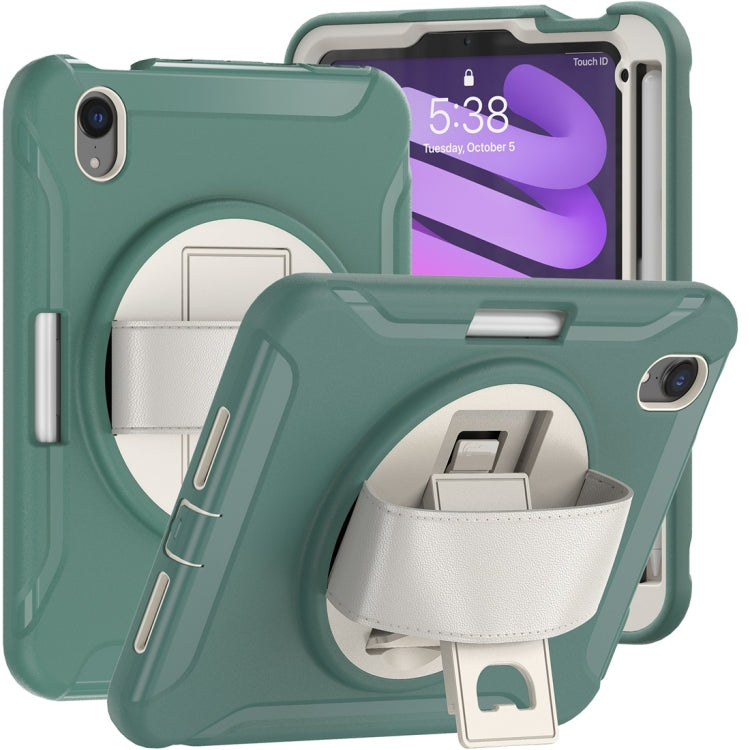 Étui de protection rotatif à 360 degrés en PC et TPU avec support et dragonne, pour iPad mini 6/mini 2024
