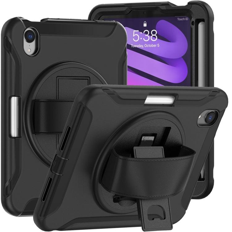 Étui de protection rotatif à 360 degrés en PC et TPU avec support et dragonne, pour iPad mini 6/mini 2024