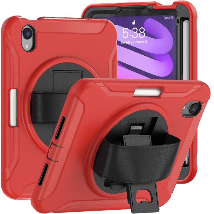 Étui de protection rotatif à 360 degrés en PC et TPU avec support et dragonne, pour iPad mini 6/mini 2024