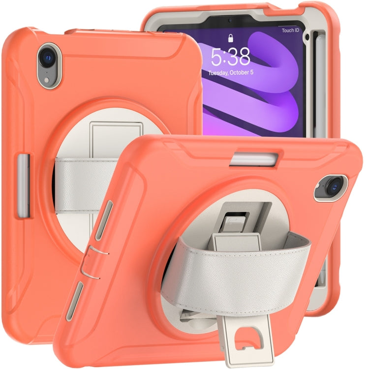 Étui de protection rotatif à 360 degrés en PC et TPU avec support et dragonne, pour iPad mini 6/mini 2024