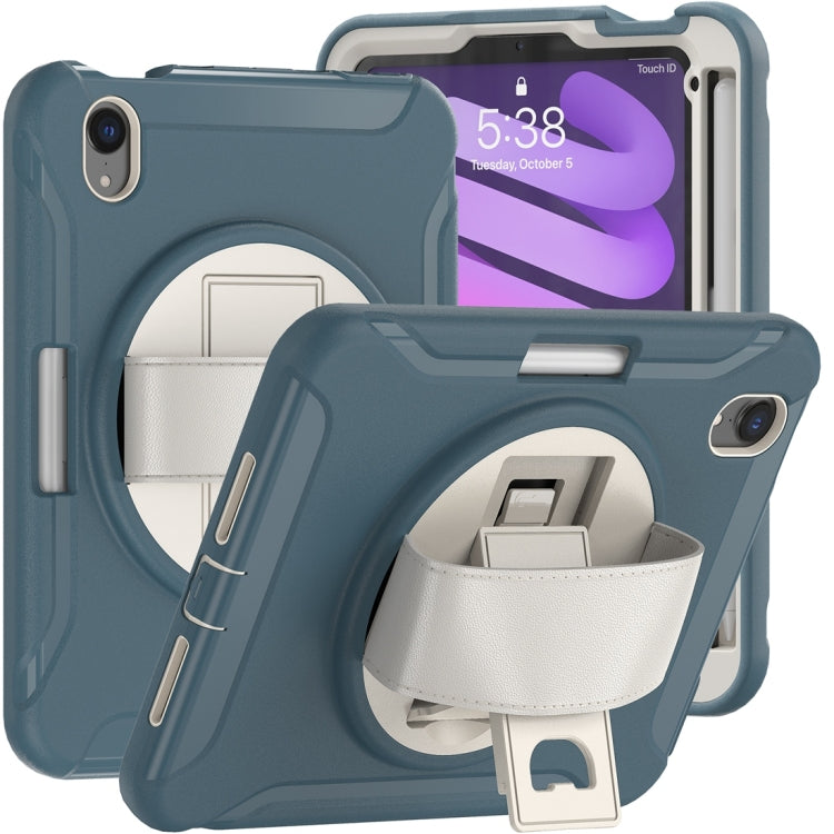 Étui de protection rotatif à 360 degrés en PC et TPU avec support et dragonne, pour iPad mini 6/mini 2024