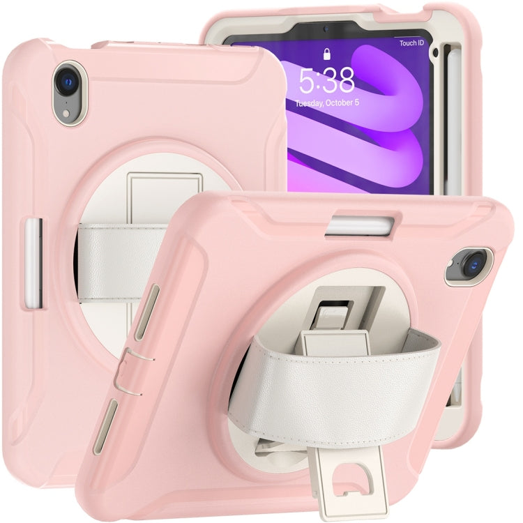 Étui de protection rotatif à 360 degrés en PC et TPU avec support et dragonne, pour iPad mini 6/mini 2024