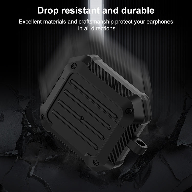 Wireless Earphones Shockproof Carbon Fiber Luggage TPU Protective Case, For AirPods 3