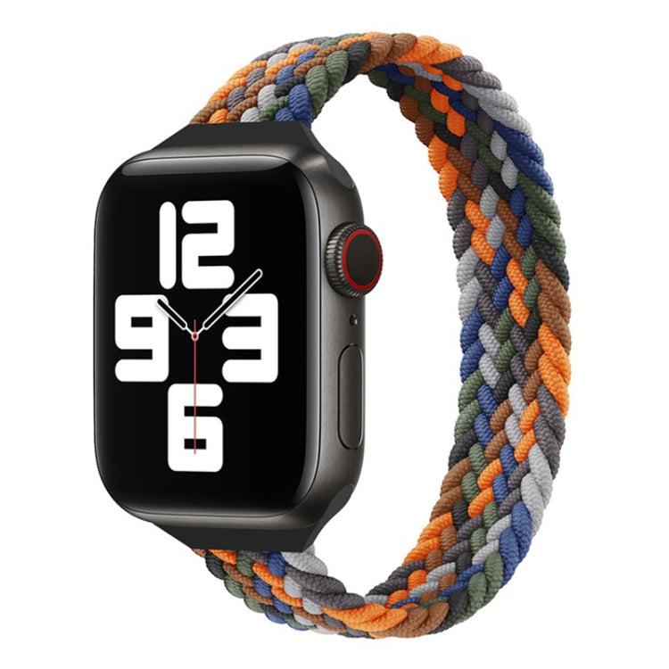 Small Waist Single Loop Nylon Braid Replacement Watchband For Apple Watch Series 7 41mm / 6&SE&5&4 40mm / 3&2&1 38mm, S 135mm, M 145mm