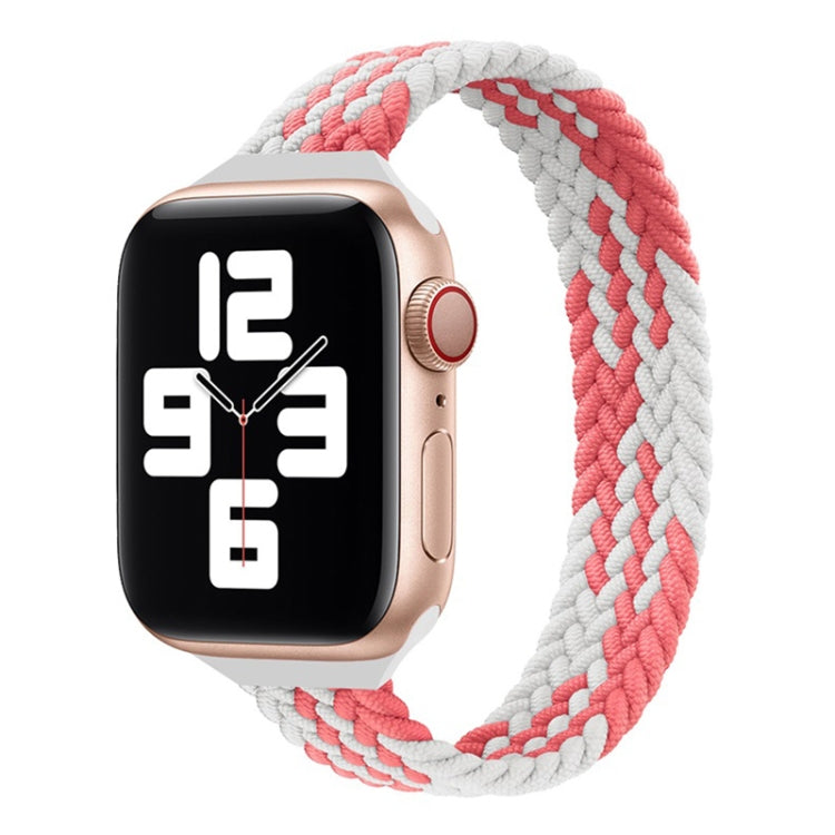 Small Waist Single Loop Nylon Braid Replacement Watchband For Apple Watch Series 7 41mm / 6&SE&5&4 40mm / 3&2&1 38mm, L 155mm