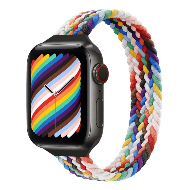 Small Waist Single Loop Nylon Braid Replacement Watchband For Apple Watch Series 7 41mm / 6&SE&5&4 40mm / 3&2&1 38mm, L 155mm
