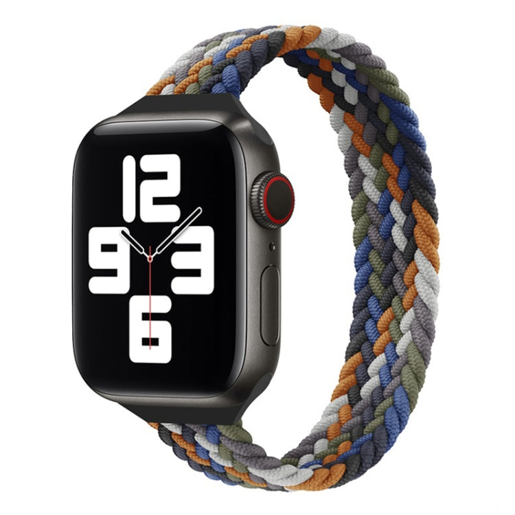 Small Waist Single Loop Nylon Braid Replacement Watchband For Apple Watch Series 7 41mm / 6&SE&5&4 40mm / 3&2&1 38mm, L 155mm