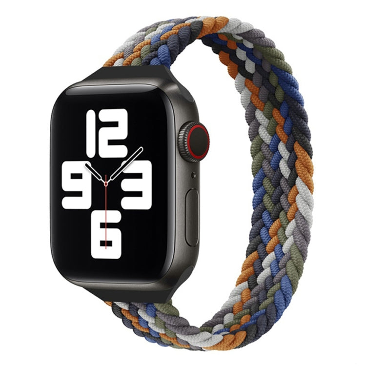 Small Waist Single Loop Nylon Braid Replacement Watchband For Apple Watch Series 7 45mm / 6&SE&5&4 44mm / 3&2&1 42mm, S 145mm, M 155mm