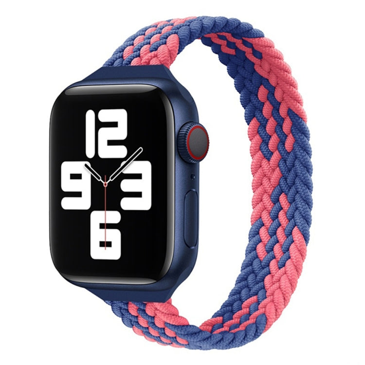 Small Waist Single Loop Nylon Braid Replacement Watchband For Apple Watch Series 7 45mm / 6&SE&5&4 44mm / 3&2&1 42mm, S 145mm, M 155mm