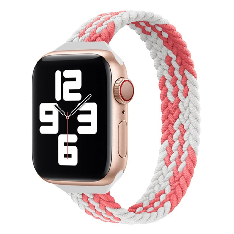Small Waist Single Loop Nylon Braid Replacement Watchband For Apple Watch Series 7 45mm / 6&SE&5&4 44mm / 3&2&1 42mm, L 165mm