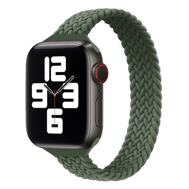 Small Waist Single Loop Nylon Braid Replacement Watchband For Apple Watch Series 7 45mm / 6&SE&5&4 44mm / 3&2&1 42mm, L 165mm