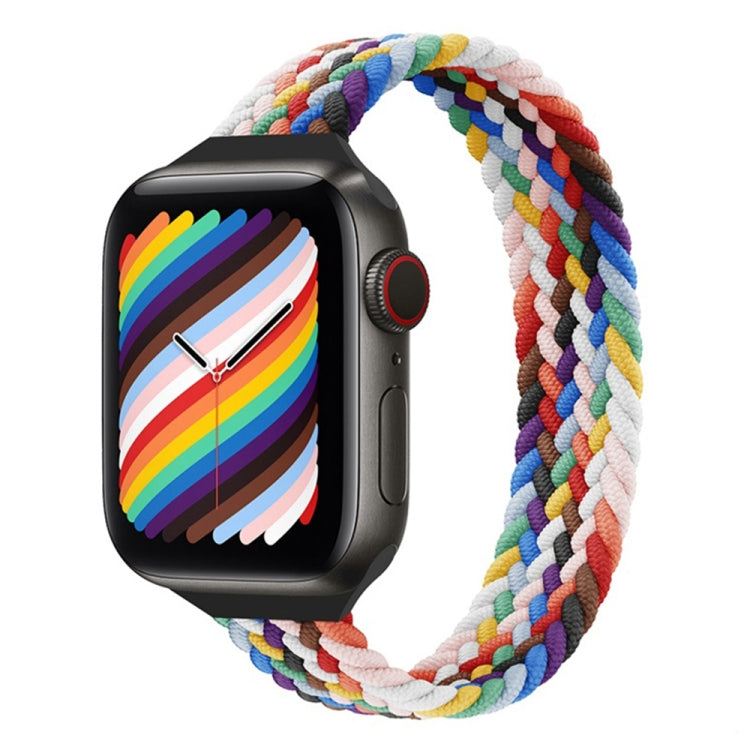 Small Waist Single Loop Nylon Braid Replacement Watchband For Apple Watch Series 7 45mm / 6&SE&5&4 44mm / 3&2&1 42mm, L 165mm