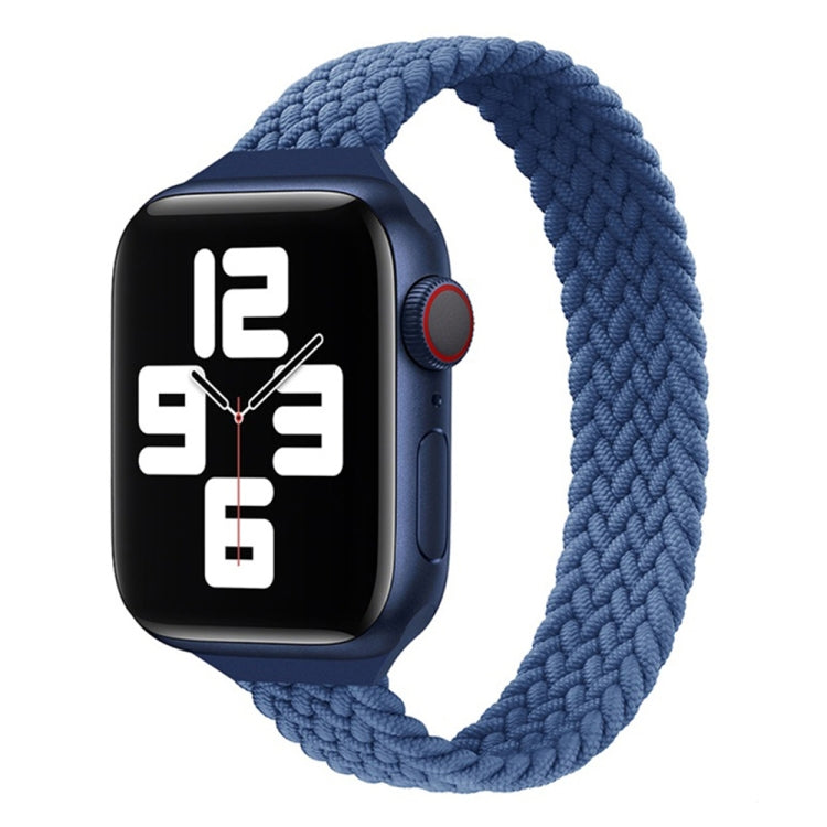 Small Waist Single Loop Nylon Braid Replacement Watchband For Apple Watch Series 7 45mm / 6&SE&5&4 44mm / 3&2&1 42mm, L 165mm
