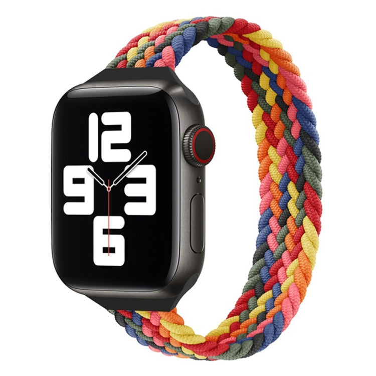 Small Waist Single Loop Nylon Braid Replacement Watchband For Apple Watch Series 7 45mm / 6&SE&5&4 44mm / 3&2&1 42mm, L 165mm