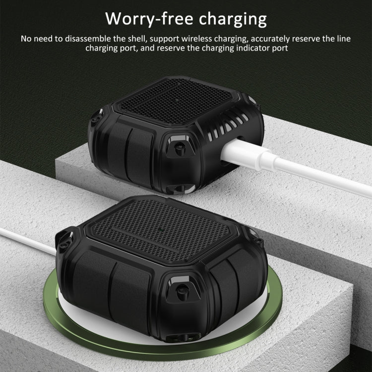 Étui de protection pour écouteurs AirPods 3 en TPU et PC Diamond Shield Mecha avec crochet