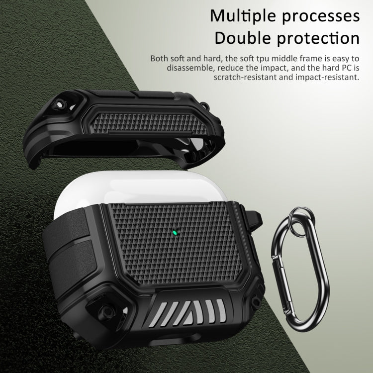 Étui de protection pour écouteurs AirPods 3 en TPU et PC Diamond Shield Mecha avec crochet