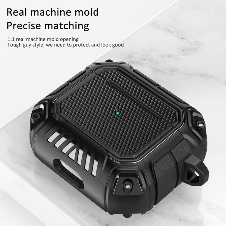 Étui de protection pour écouteurs AirPods 3 en TPU et PC Diamond Shield Mecha avec crochet