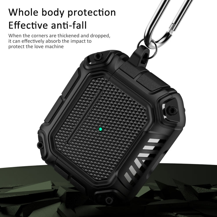 Étui de protection pour écouteurs AirPods 3 en TPU et PC Diamond Shield Mecha avec crochet