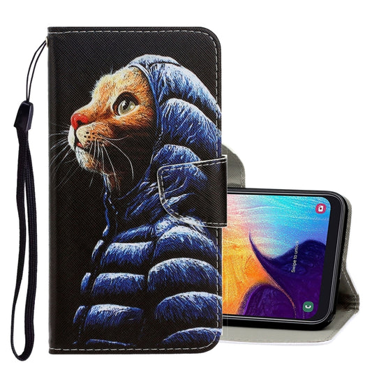 3D colored drawing Galaxy A40 flip case with holder and card slots front view