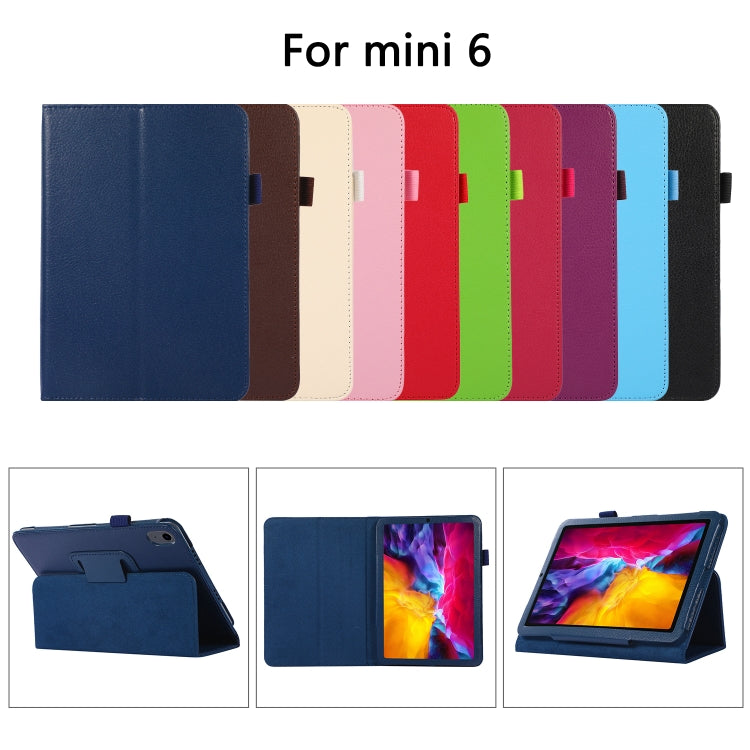 Litchi Texture Horizontal Flip PU Leather Tablet Case with Holder, For iPad mini 6 / mini 2024