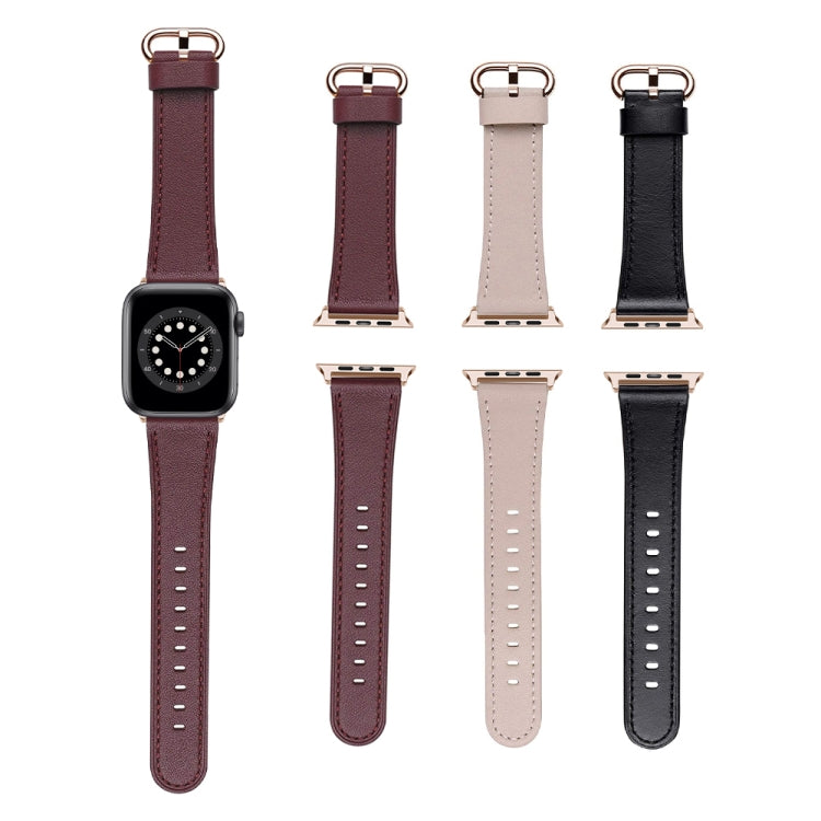 Classic Buckle Leather Replacement Strap Watchband For Apple Watch Series, 7 41mm / 6&SE&5&4 40mm / 3&2&1 38mm, 7 45mm / 6&SE&5&4 44mm / 3&2&1 42mm
