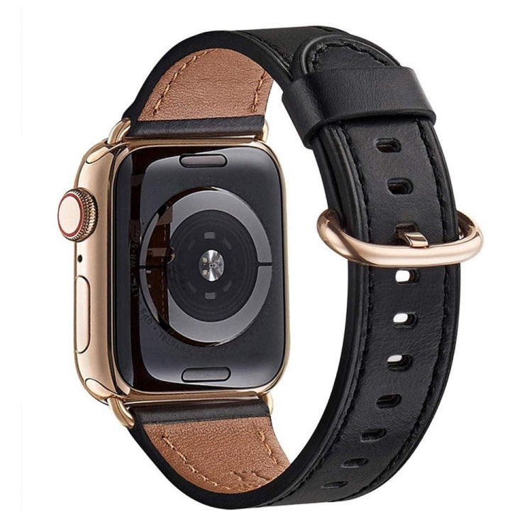 Classic Buckle Leather Replacement Strap Watchband For Apple Watch Series, 7 41mm / 6&SE&5&4 40mm / 3&2&1 38mm, 7 45mm / 6&SE&5&4 44mm / 3&2&1 42mm
