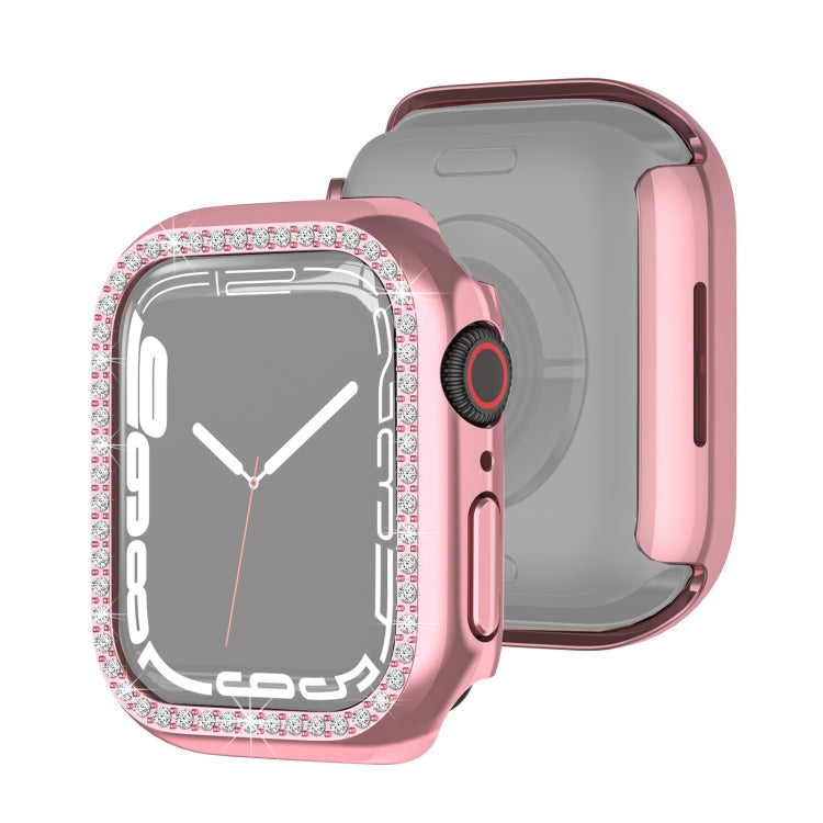 Electroplating PC Single Row Diamond Protective Case For Apple Watch Series, 7 41mm, 7 45mm