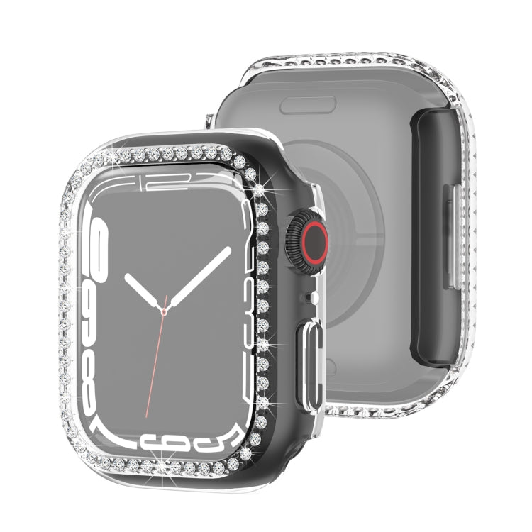 Electroplating PC Single Row Diamond Protective Case For Apple Watch Series, 7 41mm, 7 45mm
