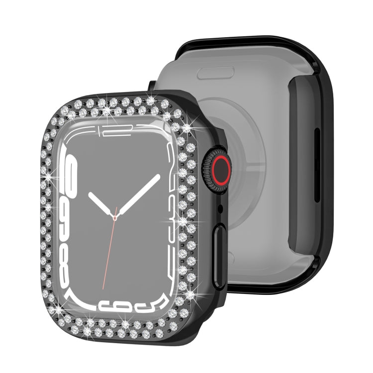 Electroplating PC Double Rows Diamond Protective Case For Apple Watch Series, 7 41mm, 7 45mm