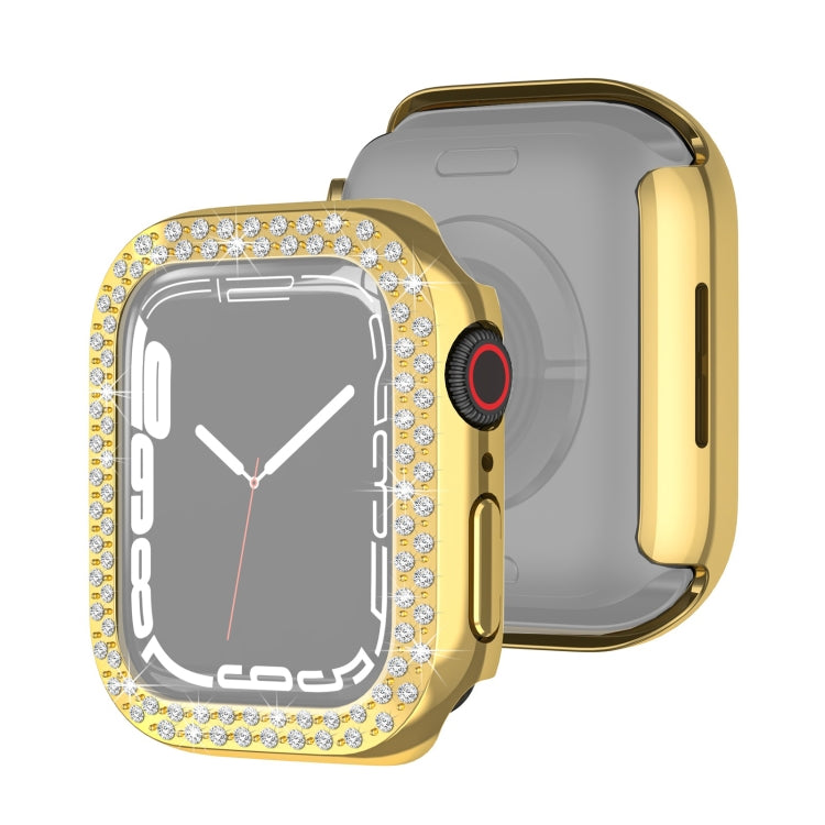 Electroplating PC Double Rows Diamond Protective Case For Apple Watch Series, 7 41mm, 7 45mm