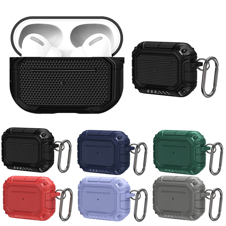 Étui de protection pour écouteurs Diamond Shield Mecha en TPU et PC avec crochet pour AirPods Pro